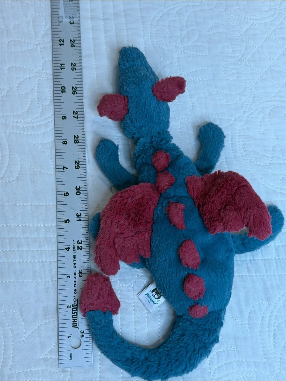 Jellycat London Little Dexter Dragon Plush Teal Maroon Small 12” Stuffie Toy